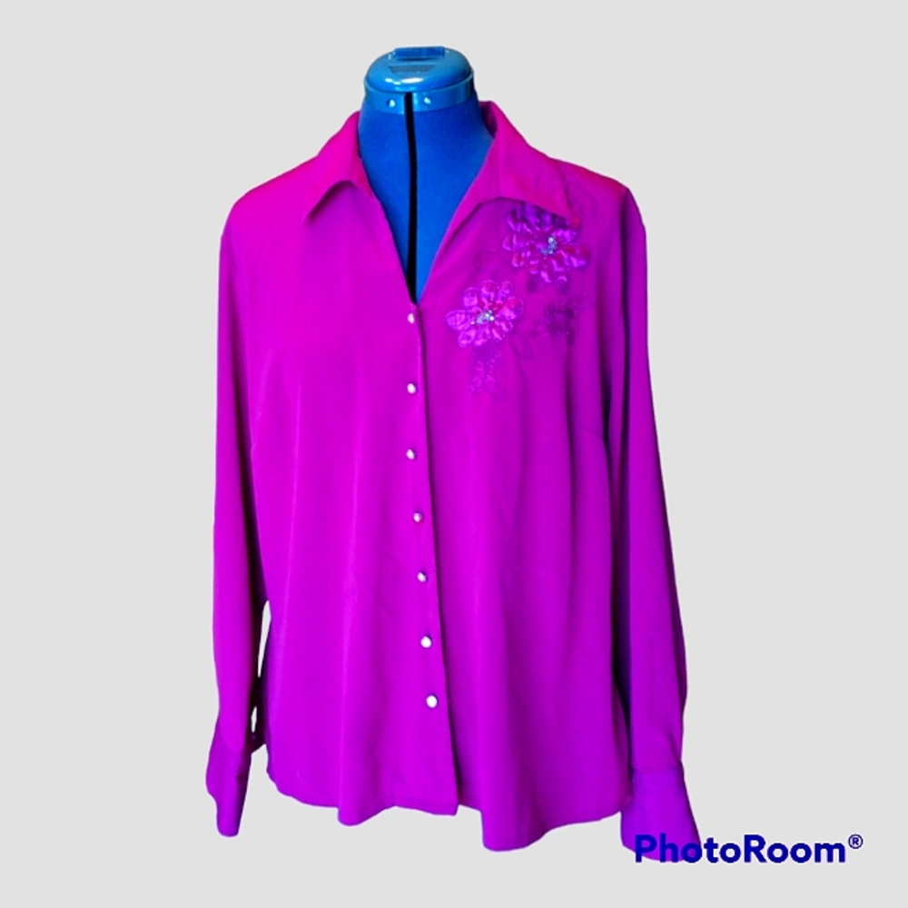 Covington Tops, maroon, button down, XL